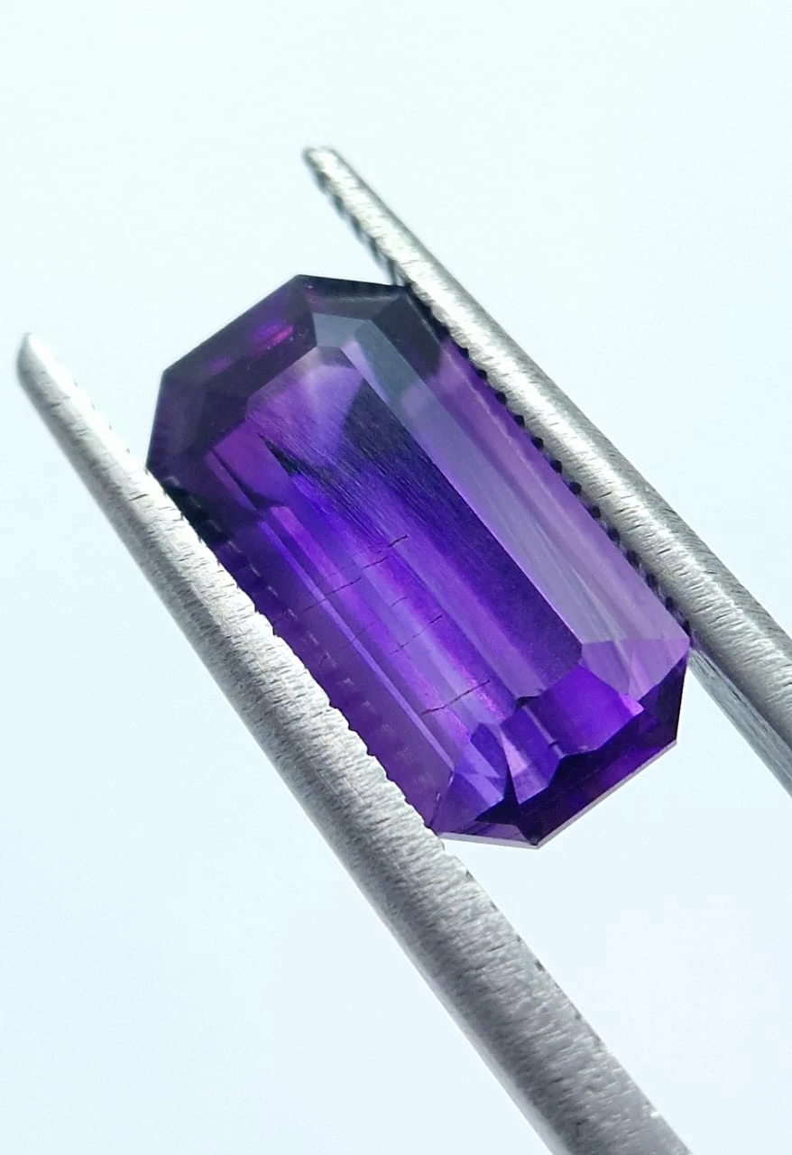 3ct Natural Purple Amethyst Emerald Cut loose from Nigeria — view 5